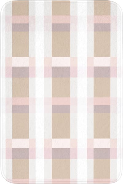 Badmat 60x90 cm - Antislip - Ruitpatroon - Aardetinten - Minimalistisch - Badmatten voor badkamer - Badkamermat - Douchemat - Badkamer mat