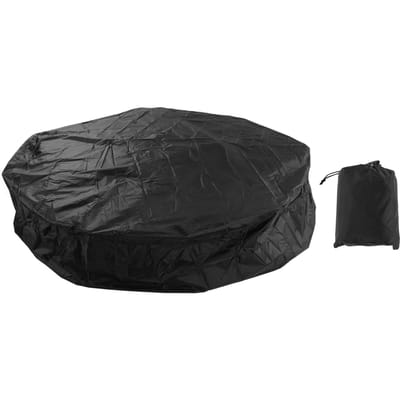 Housse de protection anti-poussière pour meubles d'extérieur Housse de baignoire ronde 190 en taffetas de polyester argenté pour jacuzzi imperméable 215x70cm noir
