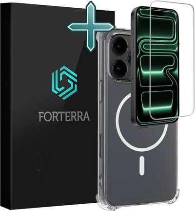 Hoesje Met Screenprotector - Geschikt voor Apple iPhone 17 Pro - Magsafe Compatible - Sterk & Shockproof - Shock Proof Case - Back Cover - Telefoon Hoes - Transparant