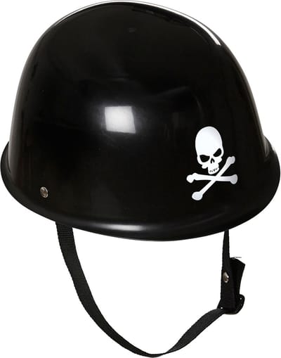 Widmann - Aso & Biker & New Kids Kostuum - Motorclub Helm Biker - Zwart - Halloween - Verkleedkleding