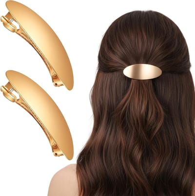 NTH products- Haarspeld Goud - 2 Stuks - Ovale Haarspelden - Franse Haarspelden - Metalen Haarspelden - Geschikt voor Alle Haartypes - Duurzaam Materiaal - Haarclip