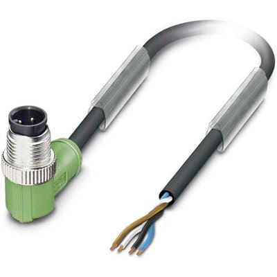 Phoenix Contact 1668182 Sensor/actuator connector, geassembleerd M12 Aantal polen (sensoren): 4 Stekker, haaks 5.00 m 1 stuk(s)