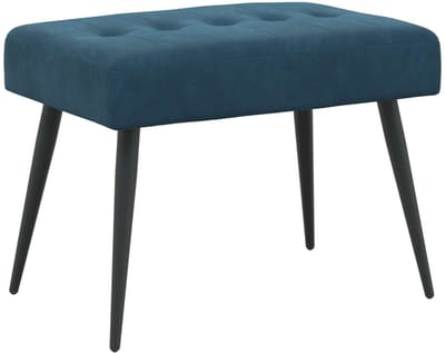 vidaXL - Bank - met - knopen - tufting - Blauw - 60 - x - 40 - x - 45 - cm - fluweel