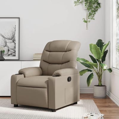 Relaxstoel met Voetsteun - Fauteuil Ligstoel - Ontspannen Zitten - Handmatige Verstelbaarheid - 755 x 147 x 805 cm - Cappuccinobruin