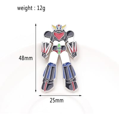Dongmanli UFO Robot Grendizer Speldjes Anime Zinklegering Metaal Emaille Spelden voor Vrouwen Mannen Reversspeld rugzak tassen embleem Sieraden gray
