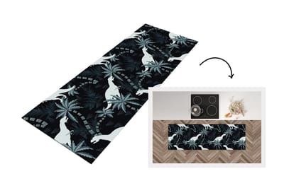 Keukenloper - Loper keuken - Patronen - Dino - Jungle - 150x50 cm - Keukenloper vinyl