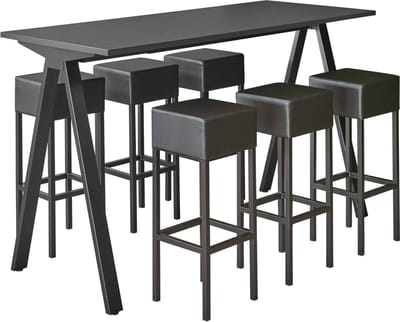 Bartafel Victory breed 120CM kleur frame Zwart (RAL9005) kleur blad Halifax Eiken