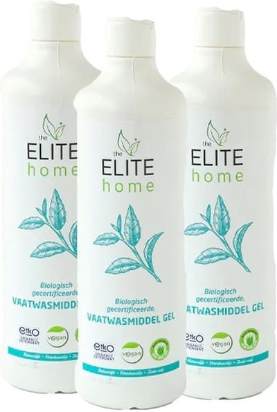 The Elite Home - Natuurlijke Vloeibaar Vaatwasmiddel Voordeelverpakking - 3 stuks