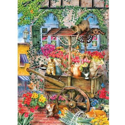 Peinture diamant 5D à faire soi-même, motif chat et fleur, mosaïque à broder 20X30CM black