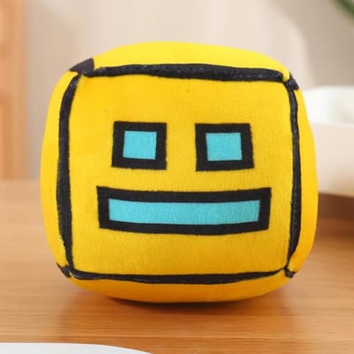 Geometry Dash Cube Knuffels Gevulde Knuffelpop Klein Kussen Vierkante Hanger Spel Schattig Kinderen Fans Collectie Verjaardagscadeau 12CM 12cm geel