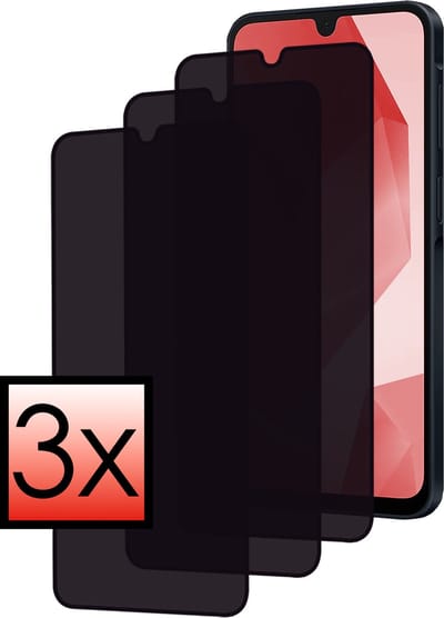 Screenprotector - 3 Stuks - Geschikt voor Samsung Galaxy A16 - Privacy Filter - Beschermglas - Gehard Glas - Tempered Glass - Screen Protector - Anti Spy - Full Display Cover