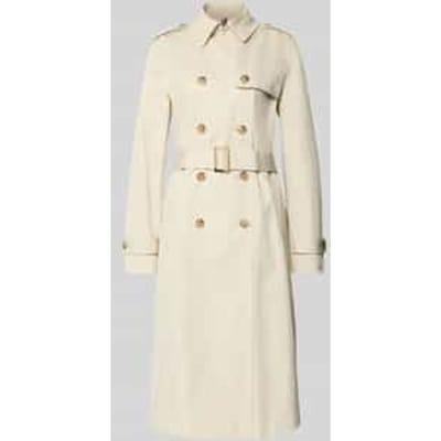 slim fit trenchcoat van puur katoen