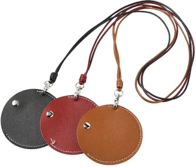 Allecto - Lederen Hoofdtelefoon Opbergtas - Draagbare Oortelefoon Pouch - 3 Stuks - 90 mm - Nekband Hoofdtelefoon - Reisaccessoire - Geschikt voor ...