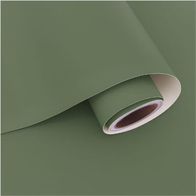 Matgroen behang 81 cm × 9 m, zelfklevend, afwasbaar vinyl, kastbekleding, zelfklevende achterkant, plastic, keukenwerkblad, meubelbekleding, slaapkamermeubels