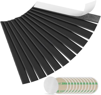 Pack van 12 Zelfklevende Magnetische Strips, 2mm Dikke Magnetische Tape voor Raam Screens en Deurkleden, Ideaal voor Koelkasten en Whiteboards