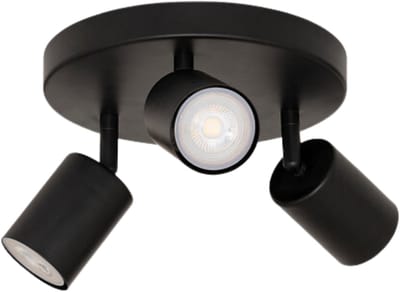 Atmosphera Wandlamp / plafondlamp Vico - D20 x H15 cm - metaal - zwart - 3 lichtbronnen