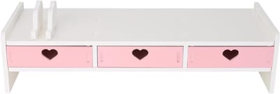 Bureau Organizer Laden - Monitor Riser - Bureau Organisatie - Met Opbergvakken - 50x19x6 cm - Roze