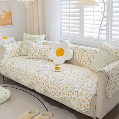 Petit Coussin de Canapé Frais pour Toutes les Saisons, Housse de Coussin Antidérapante en Tissu 100% Coton, Coussin en Tissu de Coton 70*70cm