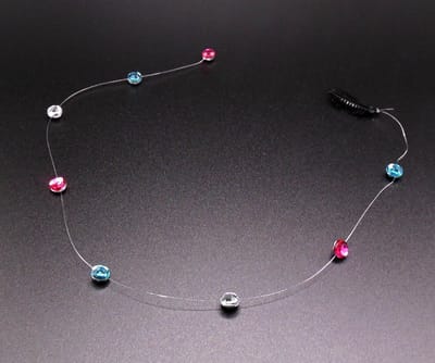 Festival/Ibiza haarclip met hanger diamanten paars-blauw-wit