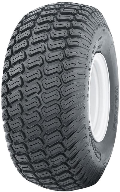 18x9,50-8 4-laags band voor grasmaaiers, buggy’s en golfkarretjes, gemonteerd op een velg met 4 bouten en een steek van 4 inch -