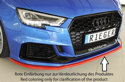 RIEGER - PERFORMANCE FRONT SPOILER - AUDI RS3 8V - MATTE BLACK