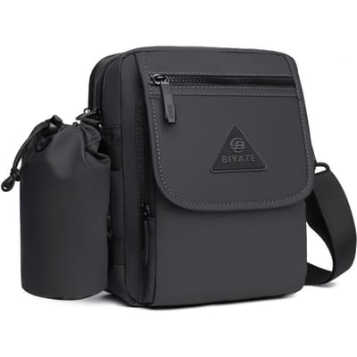 Casual Heren Handtas Schoudertas Goede Kwaliteit Oxford Crossbody Tas Voor Man Mode Heren Tassen Tas Met Afneembare Fleshouder Sac 20cmX25cmX8cm black