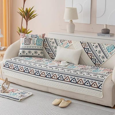 Verdikken Pluche Antislip Sofamat voor Woonkamer Bohemen Marokko Stijl Sofakussen Handdoek All-inclusive Hoekbanken Hoes Thuis A 70x70cm 1pc