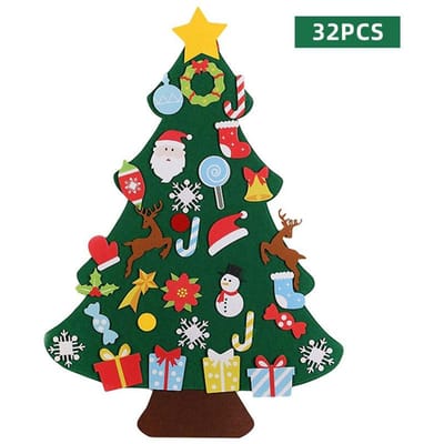 DIY Vilt Kerstboom Vrolijke Kerstversieringen voor Thuis Nieuwjaar Kerstboom Peuters Drukke Bord Kinderen Montessori Speelgoed black