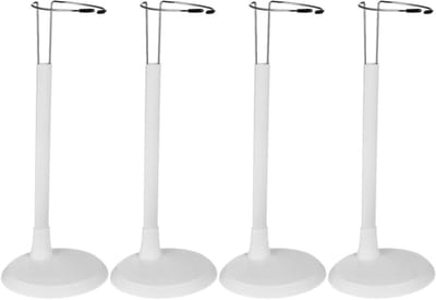 Poppenstandaard Set - Displayhouder Figuren - Verzamelobjecten Tonen - Verstelbaar Frame - 4 Stuks - Wit