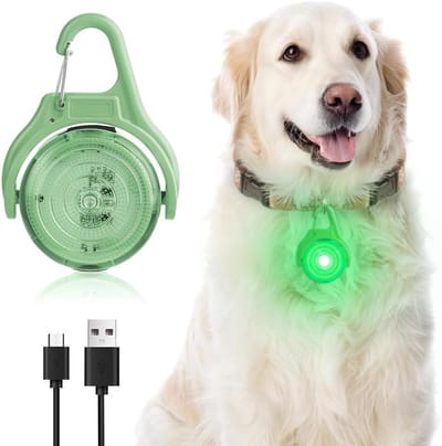 LED Hondenhalsband met 4 Verlichtingsmodi, Oplaadbaar en Waterdicht, Veiligheidsverlichting voor Donkere Omgevingen, Perfect voor Avondwandelingen