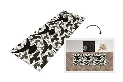 Keukenloper - Loper keuken - Duif - Vliegen - Patronen - Vogels - 150x50 cm - Keukenloper vinyl