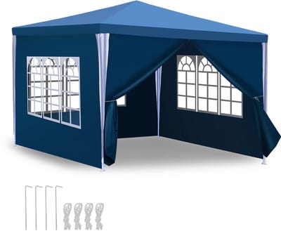 Garden Partytent met Zijwanden - Paviljoen - 3x3 - Waterdicht - Blauw