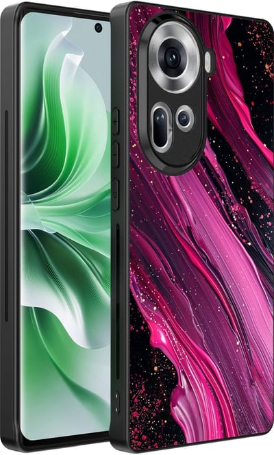 Smartphonica Telefoonhoesje Geschikt voor Oppo Reno 11 met marmer opdruk - TPU backcover case marble design - Paars Roze geschikt voor Oppo Reno 11