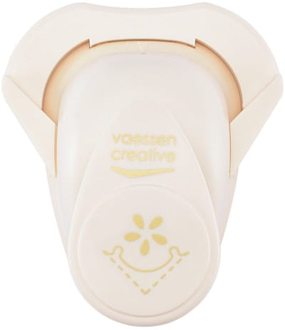 Vaessen Creative Hoekpons - Figuurpons - Madeliefje met Sierrand - 2 x 2 cm