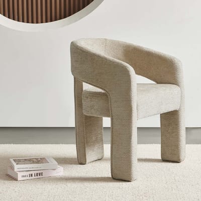 Milton & Oldbrook Bouclé Chenille Eetkamerstoel Jena Taupe