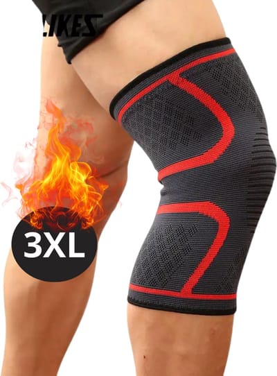 Bovista Kniebrace - Sportbrace Knie - Knee Sleeves - Knee Sleeves Powerlifting - Compressie Knie Brace - Knee Wraps - Knee Support - Dames - Heren - Comfortabel - Rood - Maat XXXL