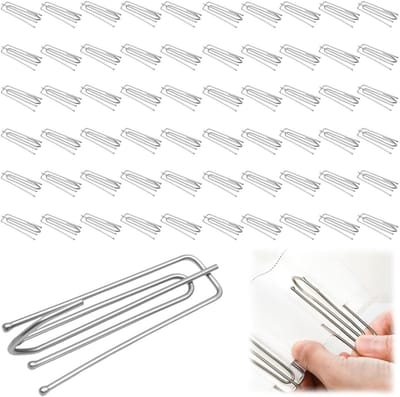 Dailygoods- Gordijnhaken Roestvrij Staal - 60 Stuks - Plooihaken - Metalen Gordijnhaken - Duurzaam - Geschikt voor Zware Gordijnen
