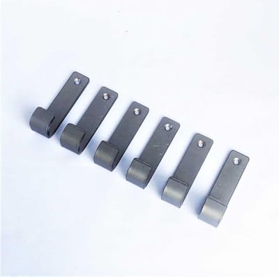 GoudmetHout Industriële Haken - Handoekhaakje - Kapstokhaakje - Mat Blank - 6 stuks
