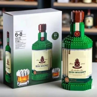 Bouwstenen whiskyfles geïmporteerde wijnfles decoratieset geavanceerd wijn cultureel baksteen speelgoed cadeau geef vrienden 2025 NIEUW NO BOX