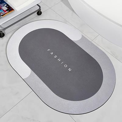 1 pièce Tapis de Salle de Bain Absorbant l'Eau, Antidérapant, Séchage Rapide, Anti-Pollution Tapis de Salle de Bain, Tapis de Sol de Salle de Bain, Tapis de Salle de Bain - Facile d'Entretien gris