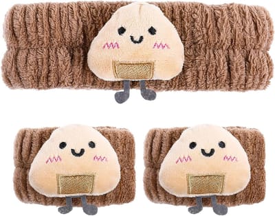 Schattige Cartoon Wasband van Zacht Koraalfleece, Elastische Haarband voor Make-up en Reiniging