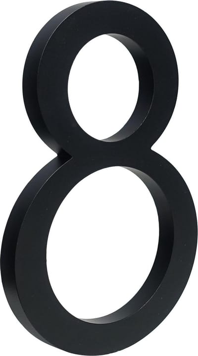 Milano Black Huisnummer 8 - 10 cm hoog - Aluminium - Zwart Modern Huisnummer - Zwart Huisnummer - Huisnummer Zwart - Gratis verzending - 100mm hoog