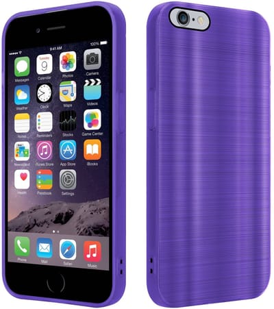 Cadorabo Hoesje geschikt voor Apple iPhone 6 PLUS / 6S PLUS in Brushed Paars - Beschermhoes Case Cover van flexibel TPU silicone in Brushed design