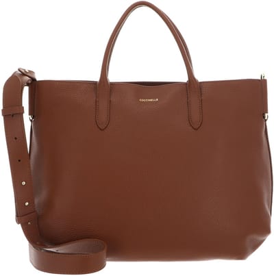 COCCINELLE Leren handtas schoudertas Rebekka Handbag Grained Leather Cognac bruine