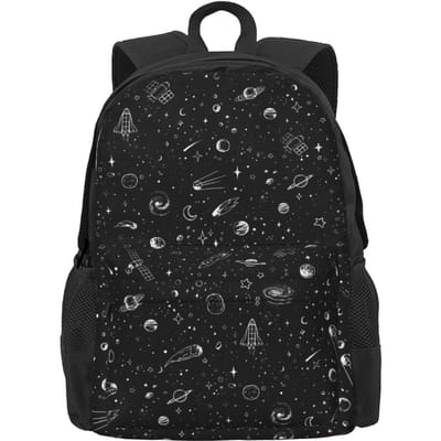 Waterverf Sterrennacht Rugzak Abstracte Kunst Student Polyester Wandelrugzakken Zacht Leuke Schooltassen Rugzak 36x32x10cm