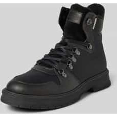 Veterboots van leer met labelpatch