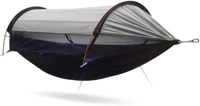 Kampeerhangmat - Schommel - Buiten Ontspannen - Anti-insecten en zonwering - 270x140 cm - Grijs