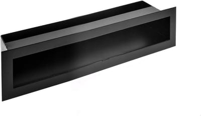 Zwart Ventilatie Rooster Open Haard Rechthoekig 100x300 mm - Verborgen Luchtinlaat