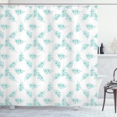 ABAKUHAUS douchegordijn – turkoois – 175 x 200 cm – moderne polyester