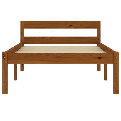 vidaXL - Bedframe - massief - grenenhout - honingbruin - 90x200 - cm